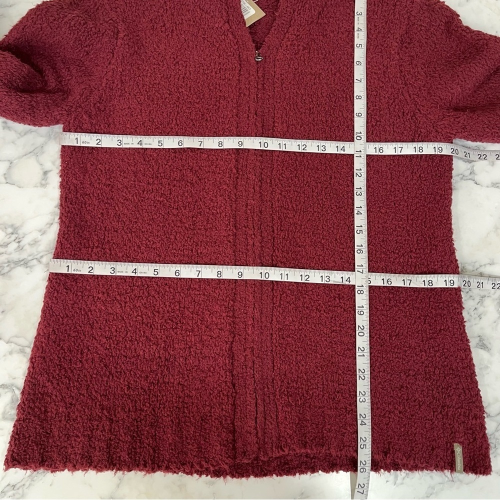 Columbia woman’s plush peak hoodie jacket maroon sherpa teddy size XL - Picture 5 of 8